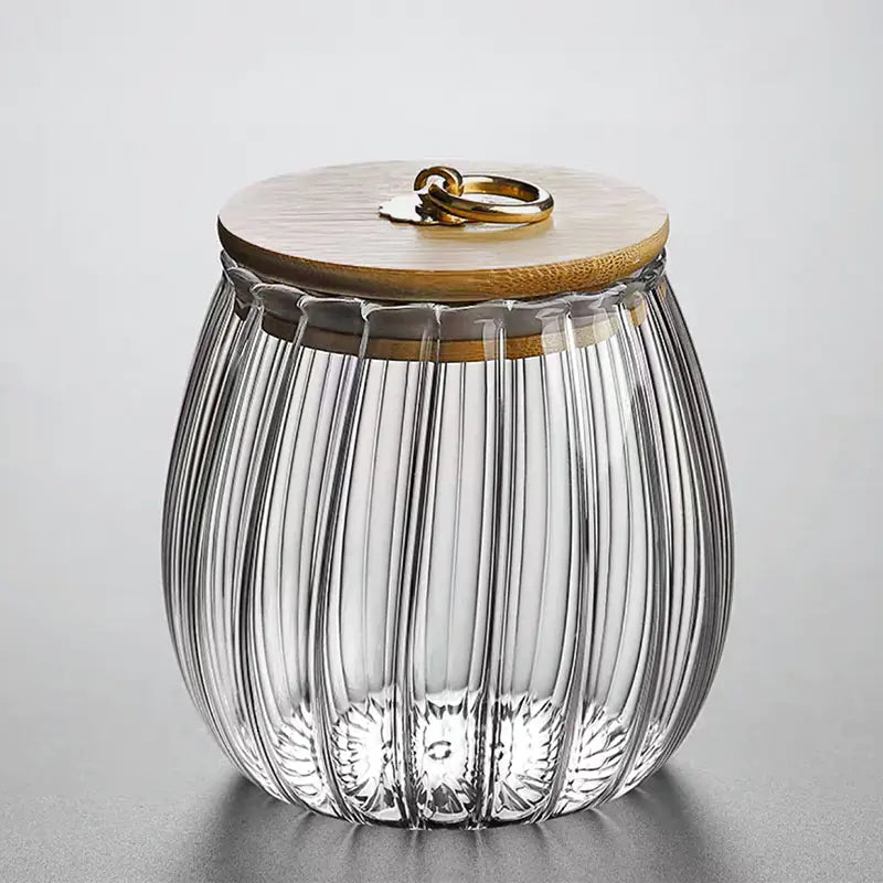 Dustproof Glass Storage Jar with Bamboo Lid