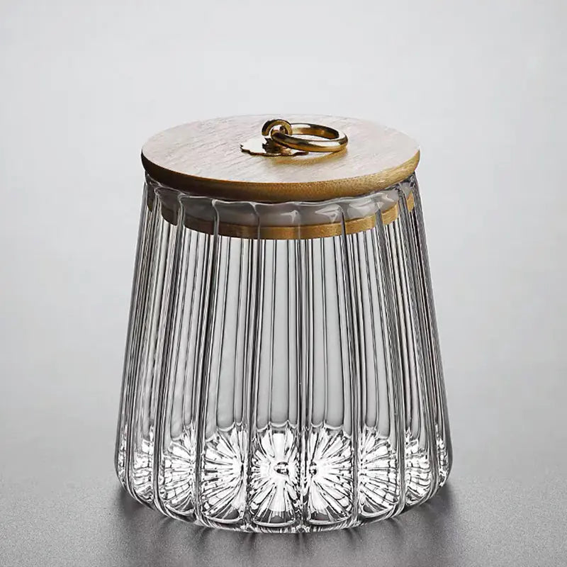 Dustproof Glass Storage Jar with Bamboo Lid