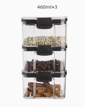 Transparent Plastic Square Kitchen Storage Jar